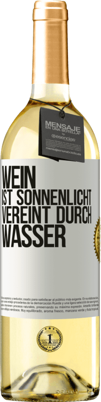 29,95 € | Weißwein WHITE Ausgabe Wein ist Sonnenlicht, vereint durch Wasser Weißes Etikett. Anpassbares Etikett Junger Wein Ernte 2024 Verdejo