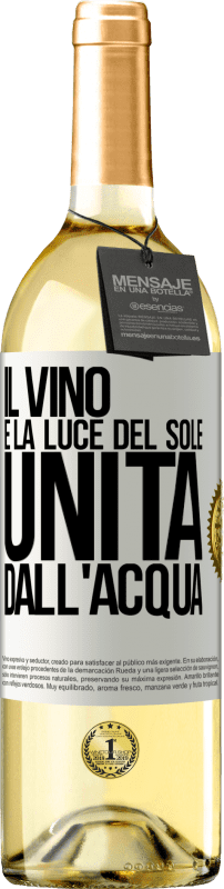 29,95 € | Vino bianco Edizione WHITE Il vino è la luce del sole, unita dall'acqua Etichetta Bianca. Etichetta personalizzabile Vino giovane Raccogliere 2024 Verdejo