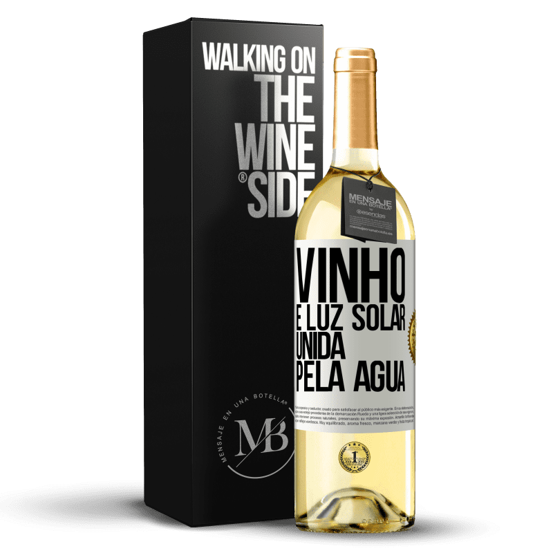 29,95 € Envio grátis | Vinho branco Edição WHITE Vinho é luz solar, unida pela água Etiqueta Branca. Etiqueta personalizável Vinho jovem Colheita 2024 Verdejo