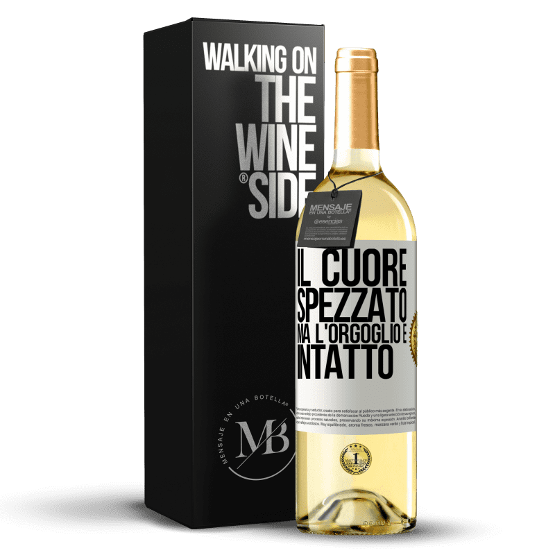 29,95 € Spedizione Gratuita | Vino bianco Edizione WHITE Il cuore spezzato Ma l'orgoglio è intatto Etichetta Bianca. Etichetta personalizzabile Vino giovane Raccogliere 2024 Verdejo