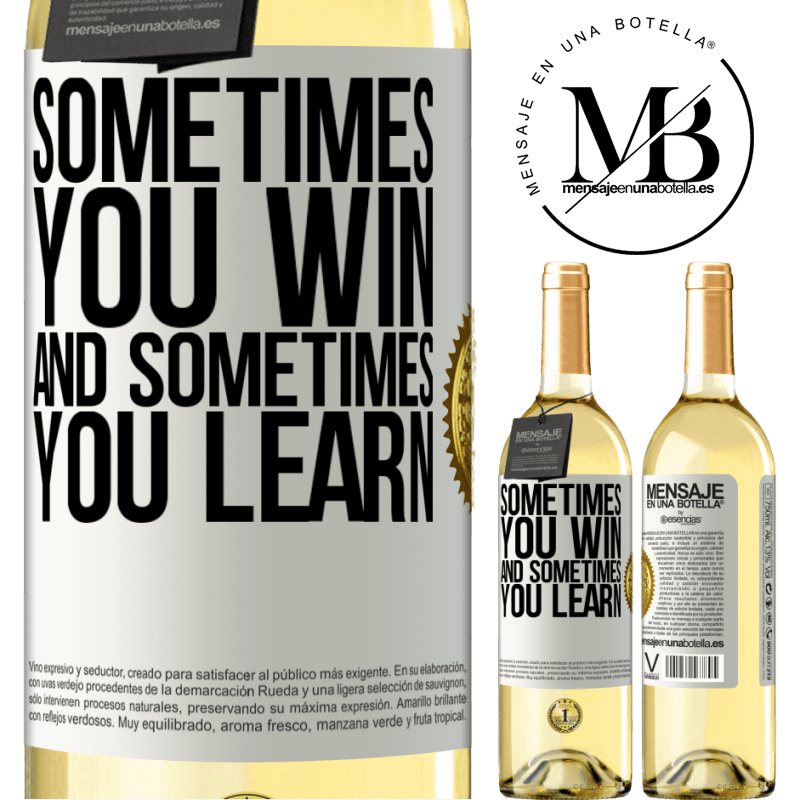 29,95 € Free Shipping | White Wine WHITE Edition Sometimes you win, and sometimes you learn White Label. Customizable label Young wine Harvest 2022 Verdejo