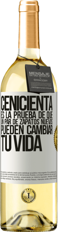 29,95 € | Vino Blanco Edición WHITE Cenicienta es la prueba de que un par de zapatos nuevos pueden cambiar tu vida Etiqueta Blanca. Etiqueta personalizable Vino joven Cosecha 2024 Verdejo