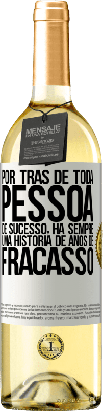 «Por trás de toda pessoa de sucesso, há sempre uma história de anos de fracasso» Edição WHITE
