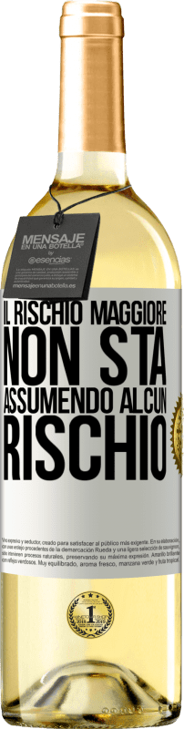 29,95 € Spedizione Gratuita | Vino bianco Edizione WHITE Il rischio maggiore non sta assumendo alcun rischio Etichetta Bianca. Etichetta personalizzabile Vino giovane Raccogliere 2025 Verdejo