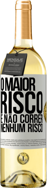 29,95 € | Vinho branco Edição WHITE O maior risco é não correr nenhum risco Etiqueta Branca. Etiqueta personalizável Vinho jovem Colheita 2023 Verdejo