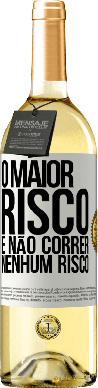 29,95 € Envio grátis | Vinho branco Edição WHITE O maior risco é não correr nenhum risco Etiqueta Branca. Etiqueta personalizável Vinho jovem Colheita 2025 Verdejo