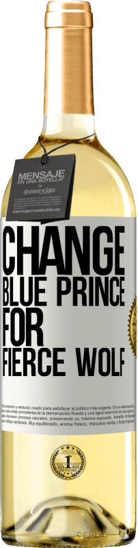 29,95 € | White Wine WHITE Edition Change blue prince for fierce wolf White Label. Customizable label Young wine Harvest 2022 Verdejo