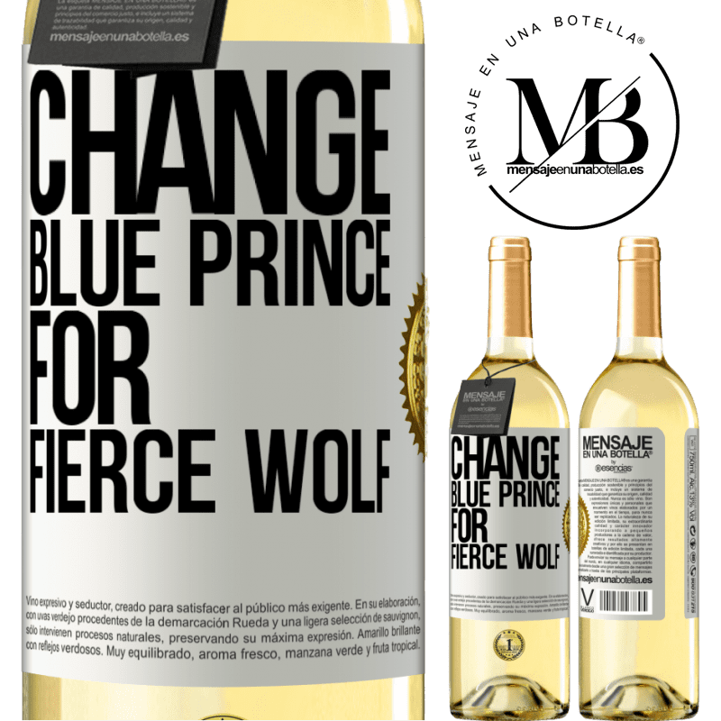 29,95 € Free Shipping | White Wine WHITE Edition Change blue prince for fierce wolf White Label. Customizable label Young wine Harvest 2023 Verdejo
