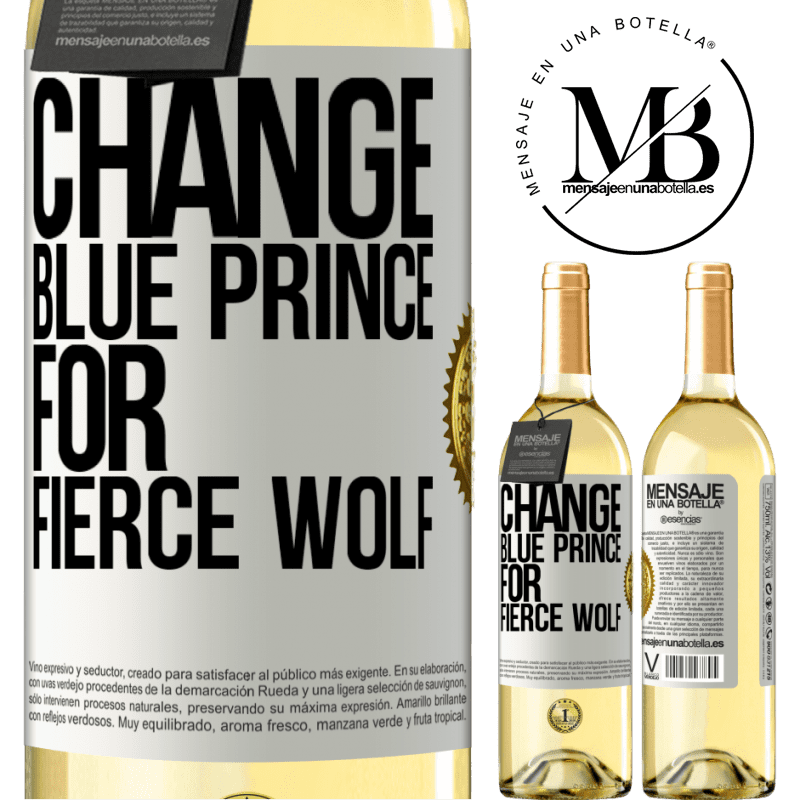 29,95 € Free Shipping | White Wine WHITE Edition Change blue prince for fierce wolf White Label. Customizable label Young wine Harvest 2025 Verdejo