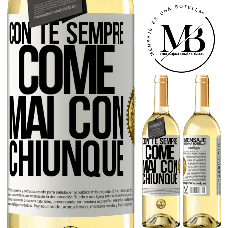 29,95 € Spedizione Gratuita | Vino bianco Edizione WHITE Con te sempre come mai con chiunque Etichetta Bianca. Etichetta personalizzabile Vino giovane Raccogliere 2024 Verdejo