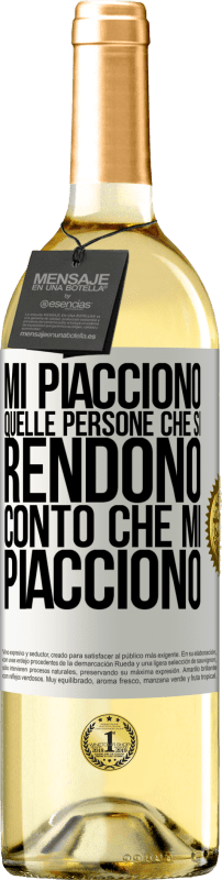 29,95 € Spedizione Gratuita | Vino bianco Edizione WHITE Mi piacciono quelle persone che si rendono conto che mi piacciono Etichetta Bianca. Etichetta personalizzabile Vino giovane Raccogliere 2025 Verdejo