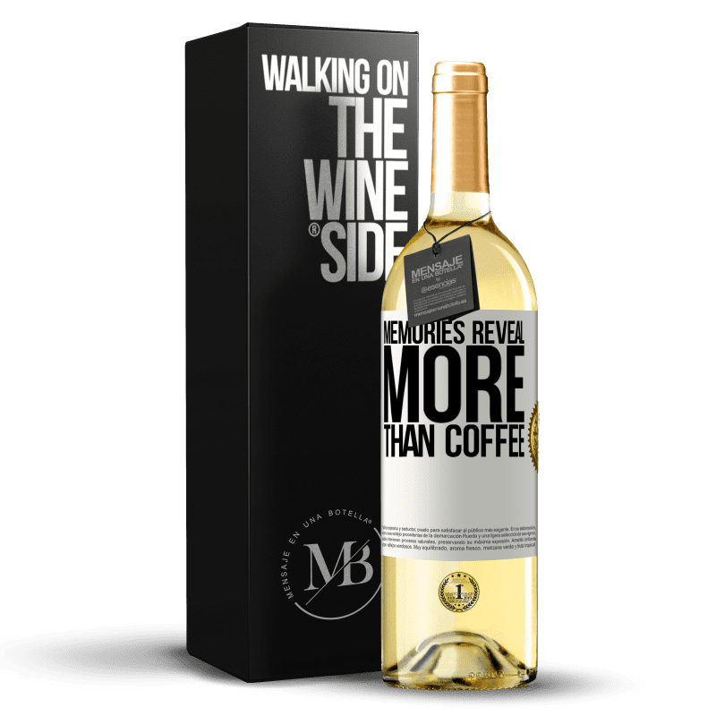29,95 € Free Shipping | White Wine WHITE Edition Memories reveal more than coffee White Label. Customizable label Young wine Harvest 2025 Verdejo