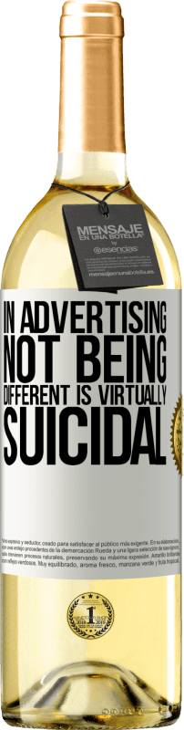 29,95 € | White Wine WHITE Edition In advertising, not being different is virtually suicidal White Label. Customizable label Young wine Harvest 2024 Verdejo