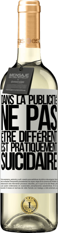 29,95 € | Vin blanc Édition WHITE Dans la publicité, ne pas être différent est pratiquement suicidaire Étiquette Blanche. Étiquette personnalisable Vin jeune Récolte 2024 Verdejo