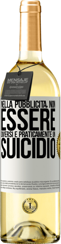 29,95 € | Vino bianco Edizione WHITE Nella pubblicità, non essere diversi è praticamente un suicidio Etichetta Bianca. Etichetta personalizzabile Vino giovane Raccogliere 2024 Verdejo