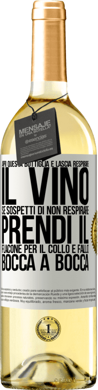 29,95 € Spedizione Gratuita | Vino bianco Edizione WHITE Apri questa bottiglia e lascia respirare il vino. Se sospetti di non respirare, prendi il flacone per il collo e fallo bocca Etichetta Bianca. Etichetta personalizzabile Vino giovane Raccogliere 2025 Verdejo