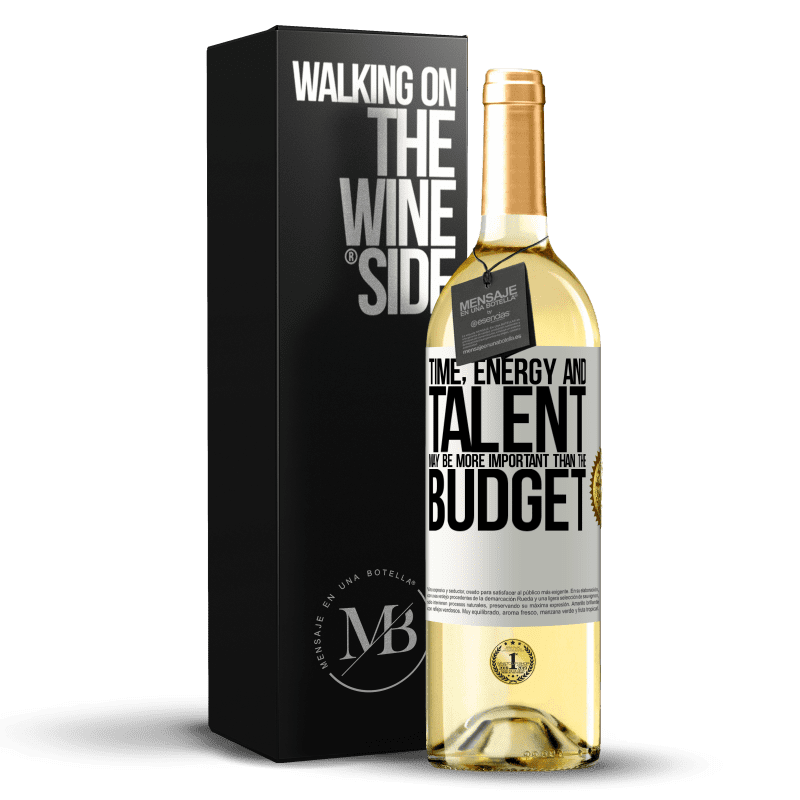 29,95 € Free Shipping | White Wine WHITE Edition Time, energy and talent may be more important than the budget White Label. Customizable label Young wine Harvest 2025 Verdejo