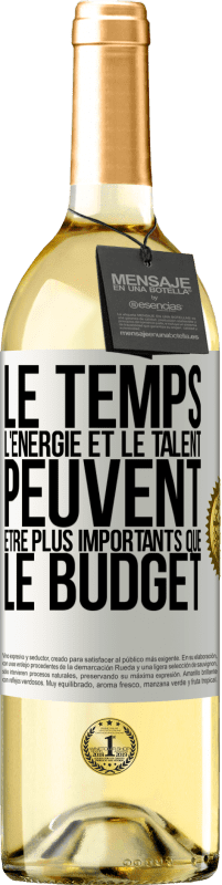 29,95 € | Vin blanc Édition WHITE Le temps, l'énergie et le talent peuvent être plus importants que le budget Étiquette Blanche. Étiquette personnalisable Vin jeune Récolte 2024 Verdejo