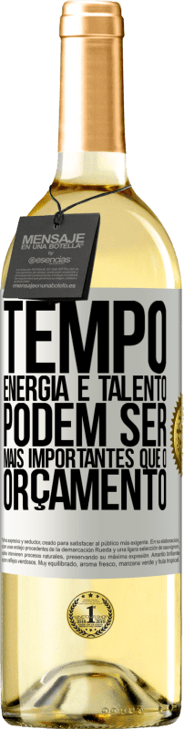 29,95 € | Vinho branco Edição WHITE Tempo, energia e talento podem ser mais importantes que o orçamento Etiqueta Branca. Etiqueta personalizável Vinho jovem Colheita 2024 Verdejo