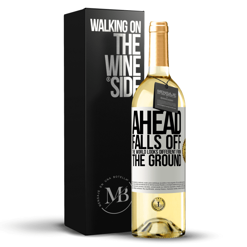 29,95 € Free Shipping | White Wine WHITE Edition Ahead. Falls off. The world looks different from the ground White Label. Customizable label Young wine Harvest 2024 Verdejo