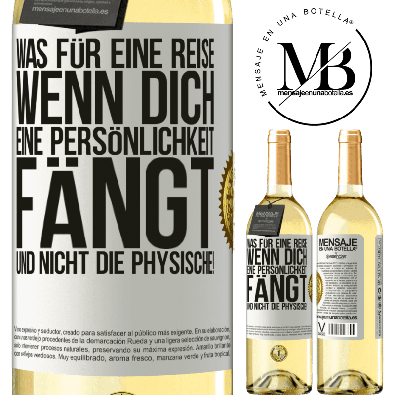 29,95 € Kostenloser Versand | Weißwein WHITE Ausgabe Was für ein Abenteuer, wenn man von der Persönlichkeit eines Menschen und nicht dem Aussehen gefangen wird! Weißes Etikett. Anpassbares Etikett Junger Wein Ernte 2024 Verdejo