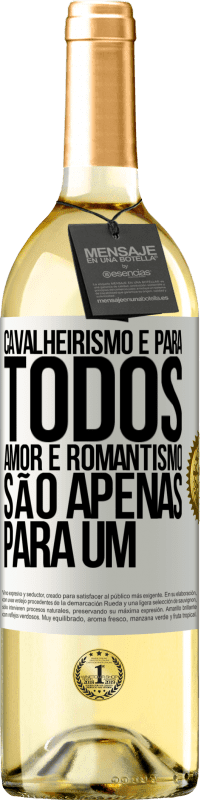 29,95 € | Vinho branco Edição WHITE Cavalheirismo é para todos. Amor e romantismo são apenas para um Etiqueta Branca. Etiqueta personalizável Vinho jovem Colheita 2024 Verdejo