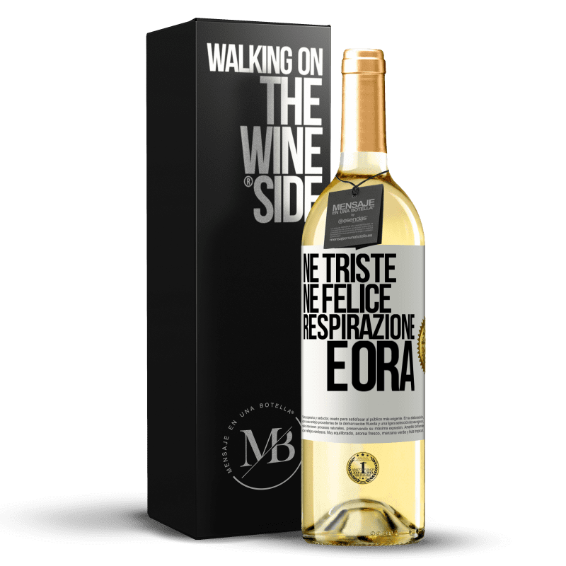 29,95 € Spedizione Gratuita | Vino bianco Edizione WHITE Né triste né felice. Respirazione e ora Etichetta Bianca. Etichetta personalizzabile Vino giovane Raccogliere 2024 Verdejo