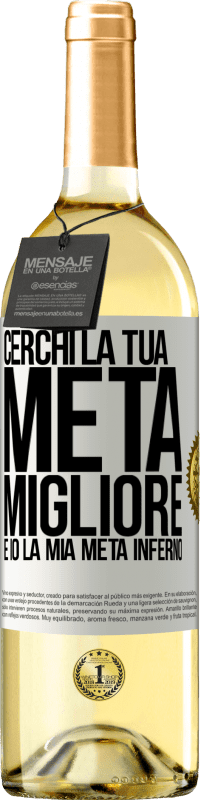 29,95 € Spedizione Gratuita | Vino bianco Edizione WHITE Cerchi la tua metà migliore, e io, la mia metà inferno Etichetta Bianca. Etichetta personalizzabile Vino giovane Raccogliere 2025 Verdejo
