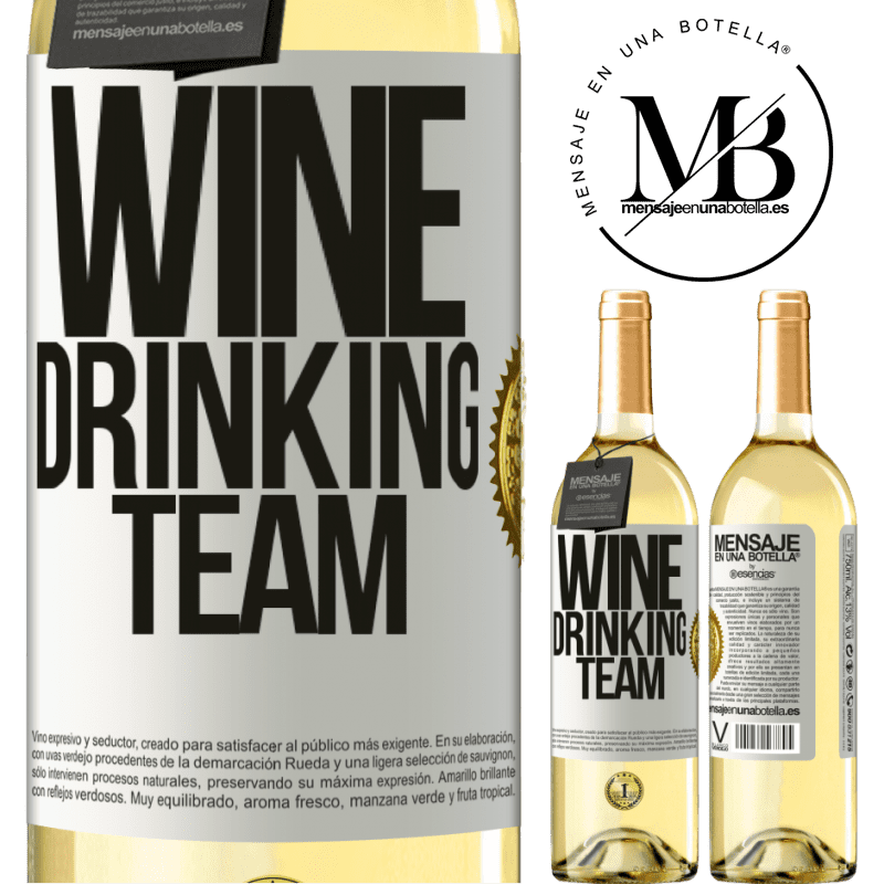 29,95 € Envoi gratuit | Vin blanc Édition WHITE Wine drinking team Étiquette Blanche. Étiquette personnalisable Vin jeune Récolte 2022 Verdejo