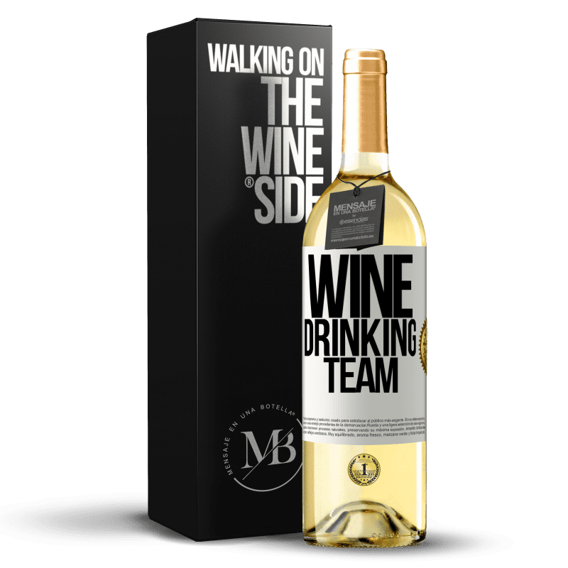 29,95 € Envio grátis | Vinho branco Edição WHITE Wine drinking team Etiqueta Branca. Etiqueta personalizável Vinho jovem Colheita 2025 Verdejo