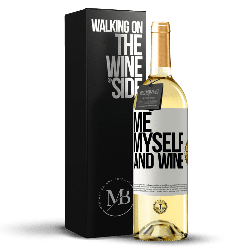 29,95 € Envío gratis | Vino Blanco Edición WHITE Me, myself and wine Etiqueta Blanca. Etiqueta personalizable Vino joven Cosecha 2023 Verdejo