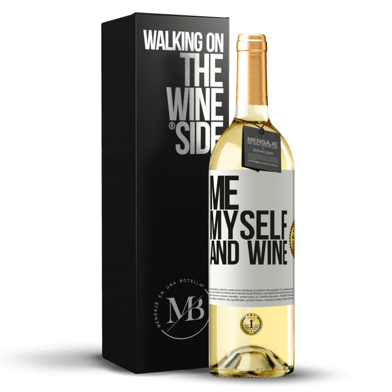 29,95 € Kostenloser Versand | Weißwein WHITE Ausgabe Me, myself and wine Weißes Etikett. Anpassbares Etikett Junger Wein Ernte 2023 Verdejo