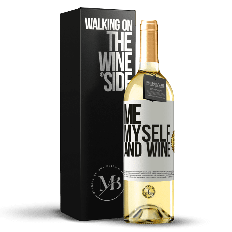 29,95 € Kostenloser Versand | Weißwein WHITE Ausgabe Me, myself and wine Weißes Etikett. Anpassbares Etikett Junger Wein Ernte 2024 Verdejo