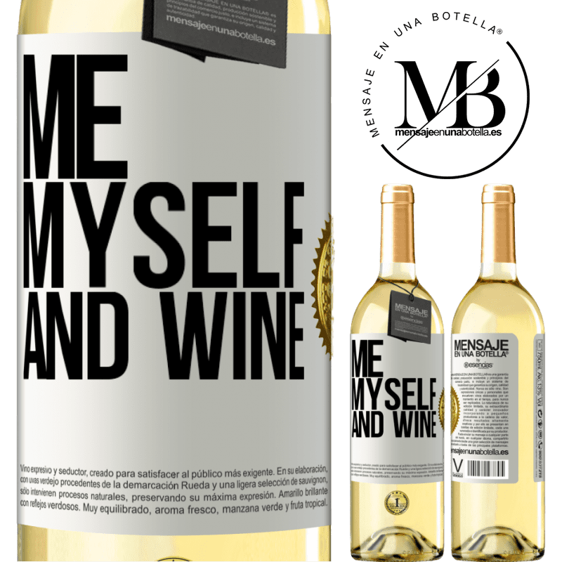 29,95 € Spedizione Gratuita | Vino bianco Edizione WHITE Me, myself and wine Etichetta Bianca. Etichetta personalizzabile Vino giovane Raccogliere 2023 Verdejo