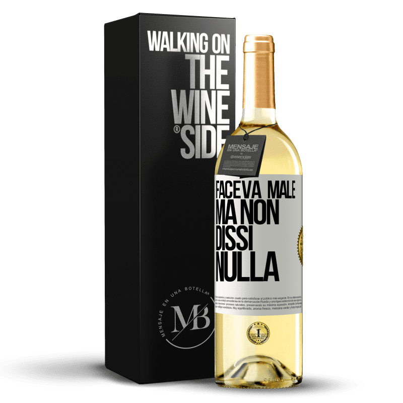 29,95 € Spedizione Gratuita | Vino bianco Edizione WHITE Faceva male, ma non dissi nulla Etichetta Bianca. Etichetta personalizzabile Vino giovane Raccogliere 2024 Verdejo