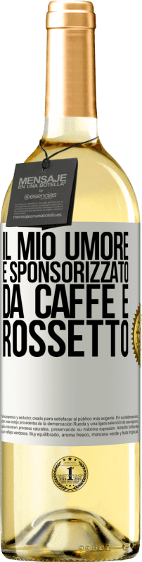 29,95 € | Vino bianco Edizione WHITE Il mio umore è sponsorizzato da caffè e rossetto Etichetta Bianca. Etichetta personalizzabile Vino giovane Raccogliere 2024 Verdejo