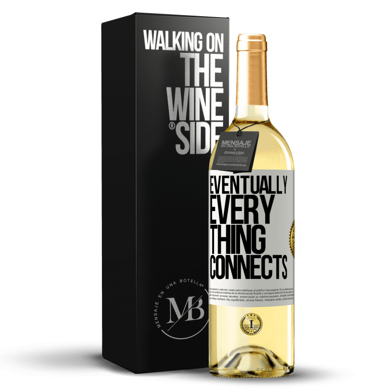 29,95 € Envío gratis | Vino Blanco Edición WHITE Eventually, everything connects Etiqueta Blanca. Etiqueta personalizable Vino joven Cosecha 2025 Verdejo