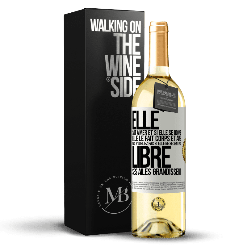 29,95 € Envoi gratuit | Vin blanc Édition WHITE Elle sait aimer et si elle se donne, elle le fait corps et âme. Mais n'oubliez pas si elle ne se sent pas libre, ses ailes grand Étiquette Blanche. Étiquette personnalisable Vin jeune Récolte 2024 Verdejo