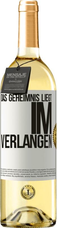 29,95 € | Weißwein WHITE Ausgabe Das Geheimnis liegt im Verlangen Weißes Etikett. Anpassbares Etikett Junger Wein Ernte 2024 Verdejo