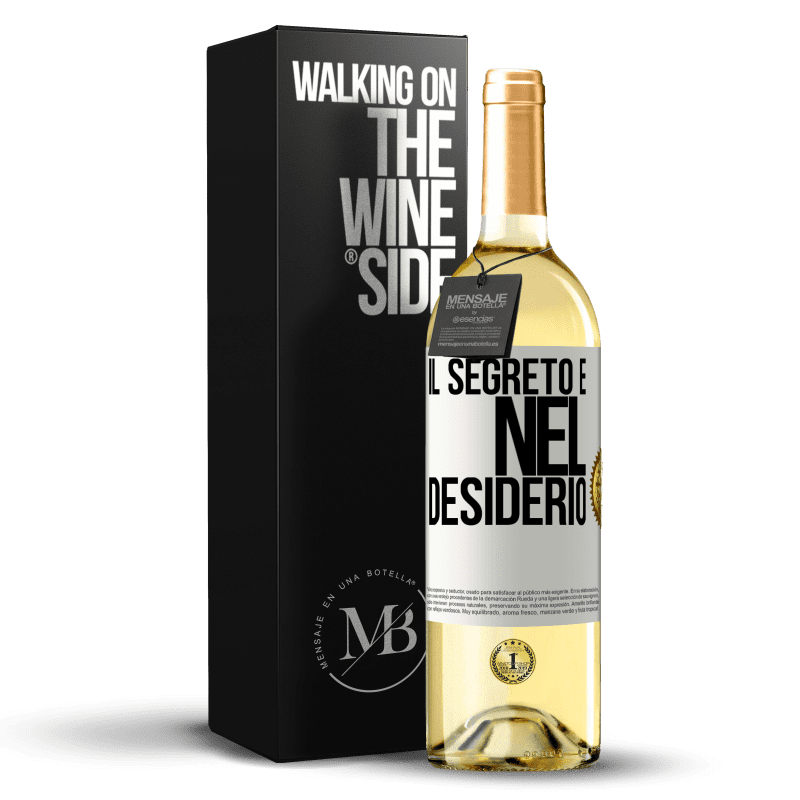 29,95 € Spedizione Gratuita | Vino bianco Edizione WHITE Il segreto è nel desiderio Etichetta Bianca. Etichetta personalizzabile Vino giovane Raccogliere 2025 Verdejo