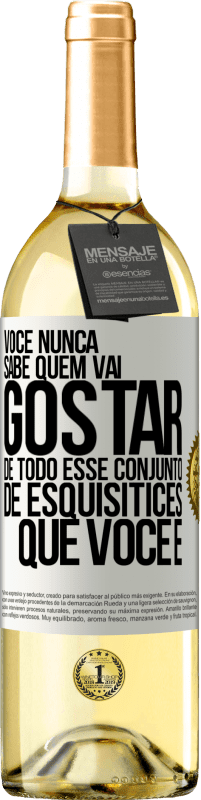 29,95 € | Vinho branco Edição WHITE Você nunca sabe quem vai gostar de todo esse conjunto de esquisitices que você é Etiqueta Branca. Etiqueta personalizável Vinho jovem Colheita 2024 Verdejo