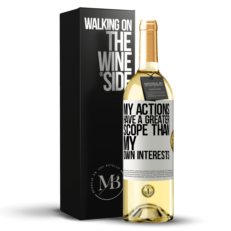 29,95 € Free Shipping | White Wine WHITE Edition My actions have a greater scope than my own interests White Label. Customizable label Young wine Harvest 2024 Verdejo