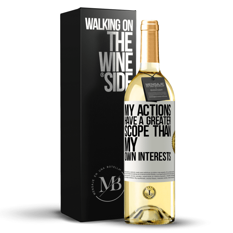 29,95 € Free Shipping | White Wine WHITE Edition My actions have a greater scope than my own interests White Label. Customizable label Young wine Harvest 2025 Verdejo