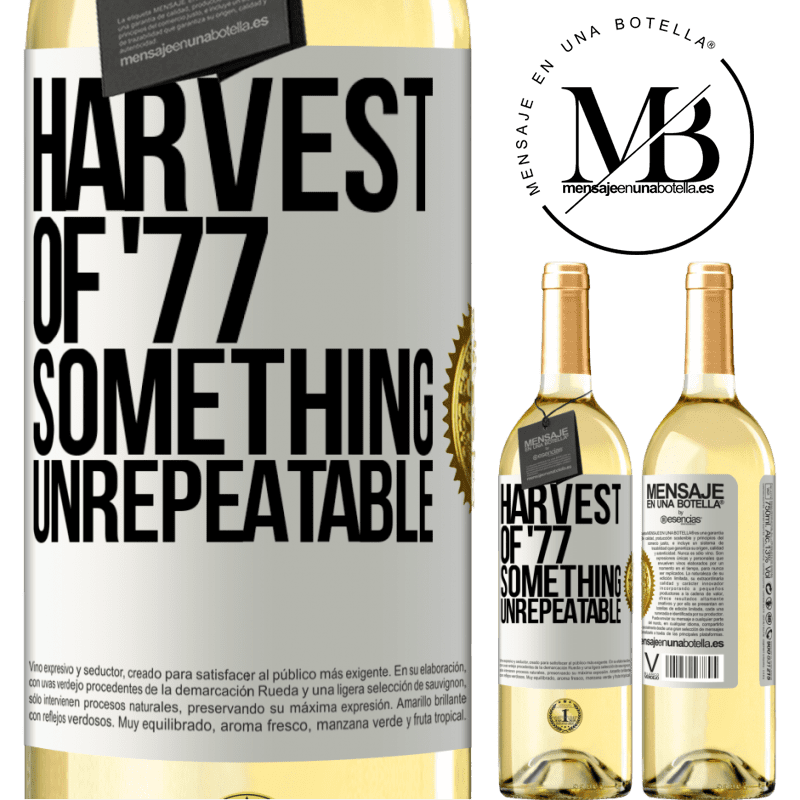 29,95 € Free Shipping | White Wine WHITE Edition Harvest of '77, something unrepeatable White Label. Customizable label Young wine Harvest 2022 Verdejo
