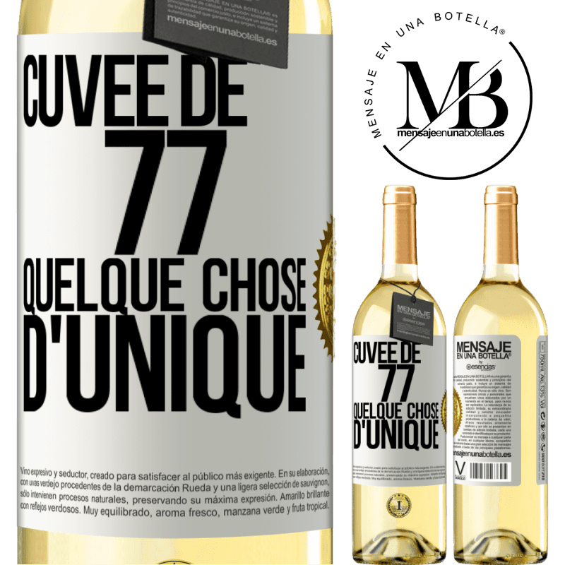 29,95 € Envoi gratuit | Vin blanc Édition WHITE Cuvée de 77, quelque chose d'unique Étiquette Blanche. Étiquette personnalisable Vin jeune Récolte 2024 Verdejo