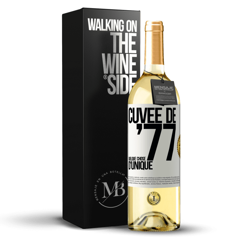 29,95 € Envoi gratuit | Vin blanc Édition WHITE Cuvée de 77, quelque chose d'unique Étiquette Blanche. Étiquette personnalisable Vin jeune Récolte 2023 Verdejo