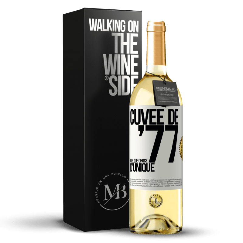 29,95 € Envoi gratuit | Vin blanc Édition WHITE Cuvée de 77, quelque chose d'unique Étiquette Blanche. Étiquette personnalisable Vin jeune Récolte 2024 Verdejo