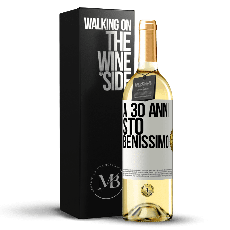 29,95 € Spedizione Gratuita | Vino bianco Edizione WHITE A 30 anni, sto benissimo Etichetta Bianca. Etichetta personalizzabile Vino giovane Raccogliere 2024 Verdejo