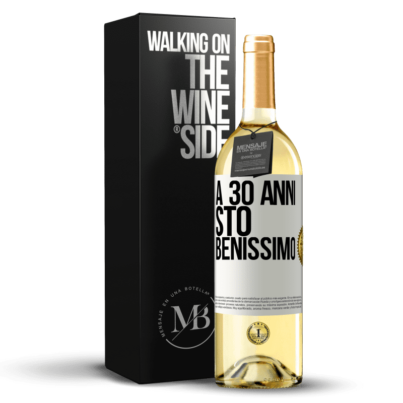 29,95 € Spedizione Gratuita | Vino bianco Edizione WHITE A 30 anni, sto benissimo Etichetta Bianca. Etichetta personalizzabile Vino giovane Raccogliere 2025 Verdejo
