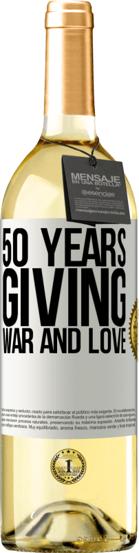 29,95 € Бесплатная доставка | Белое вино Издание WHITE 50 лет дарим войну и любовь Белая этикетка. Настраиваемая этикетка Молодое вино Урожай 2023 Verdejo